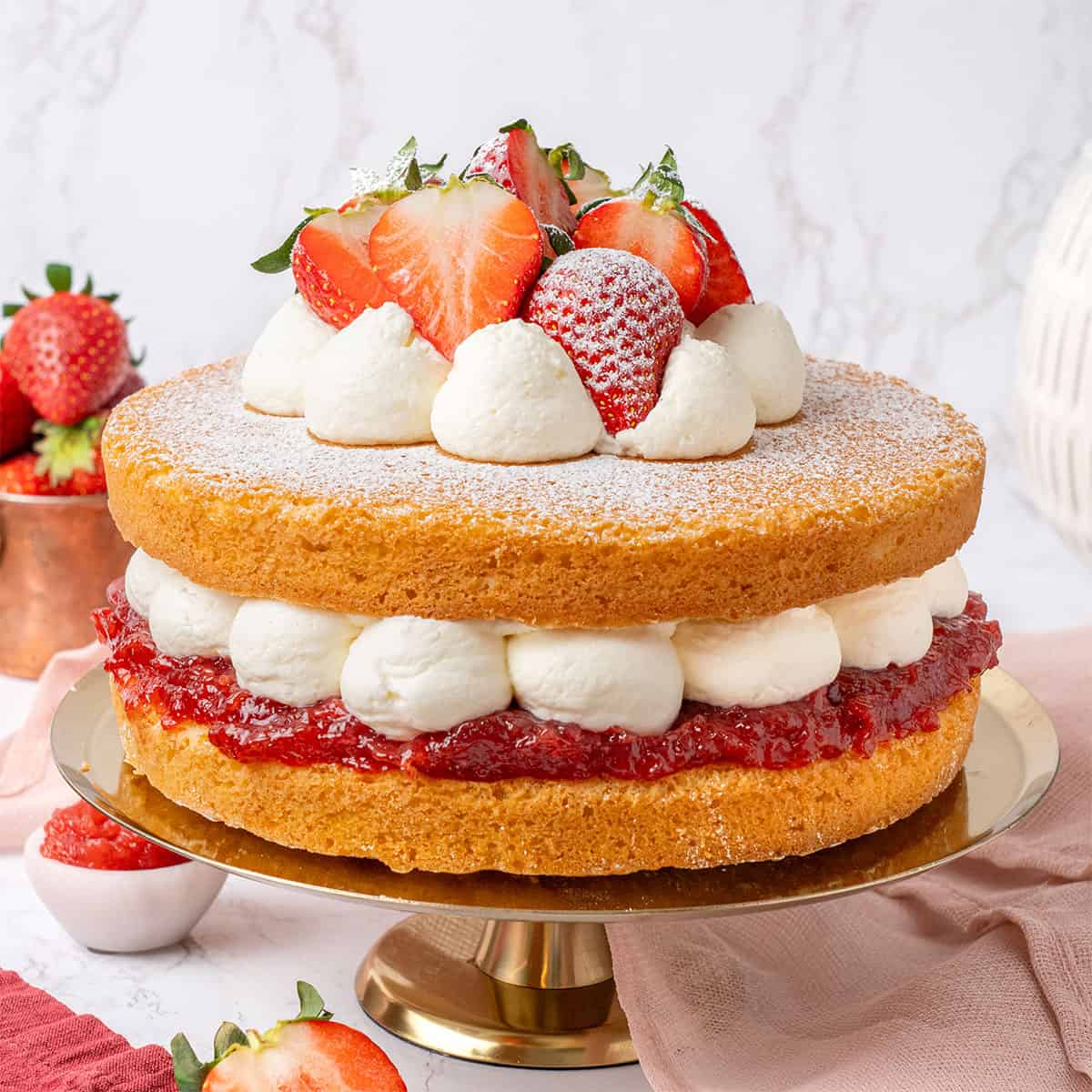 A beautiful Victoria sponge cake